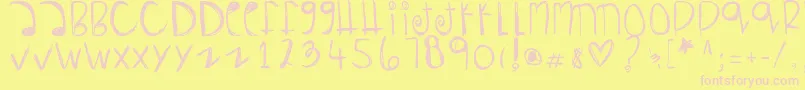 Happyprada Font – Pink Fonts on Yellow Background