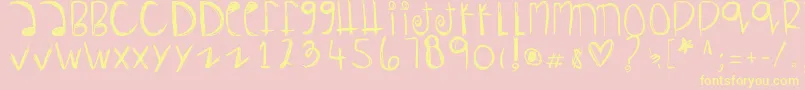 Happyprada Font – Yellow Fonts on Pink Background