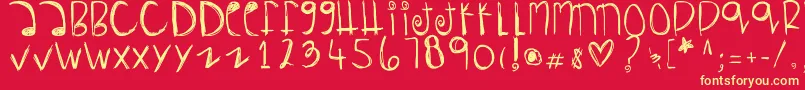 Happyprada Font – Yellow Fonts on Red Background