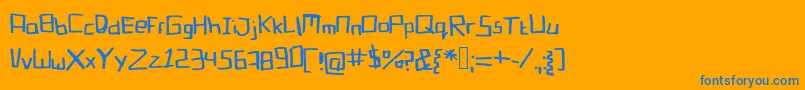 Blockinbasic-Schriftart – Blaue Schriften auf orangefarbenem Hintergrund