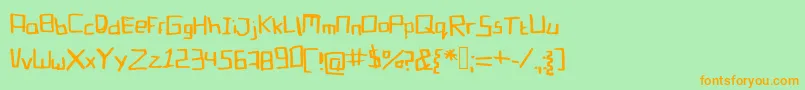 Blockinbasic Font – Orange Fonts on Green Background