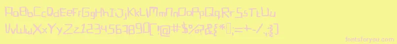 Blockinbasic Font – Pink Fonts on Yellow Background