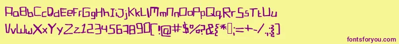 Blockinbasic Font – Purple Fonts on Yellow Background