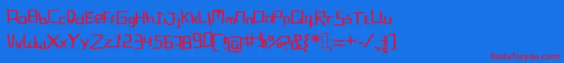 Blockinbasic Font – Red Fonts on Blue Background