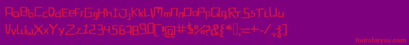 Blockinbasic-Schriftart – Rote Schriften auf violettem Hintergrund