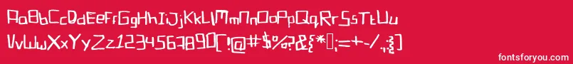 フォントBlockinbasic – 赤い背景に白い文字