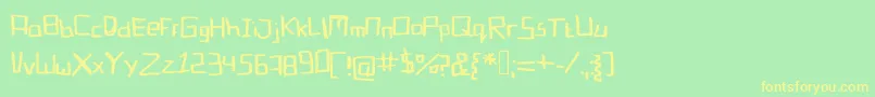 Blockinbasic Font – Yellow Fonts on Green Background