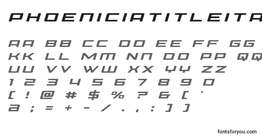 Schriftart Phoeniciatitleital – Alphabet, Zahlen, spezielle Symbole