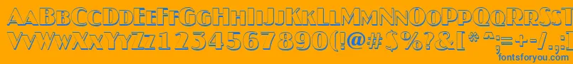 AJaspercapssh Font – Blue Fonts on Orange Background