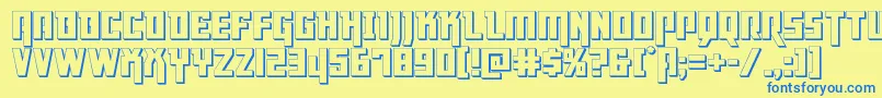 Dangerflight3D Font – Blue Fonts on Yellow Background