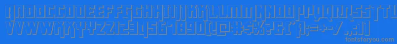 Dangerflight3D-Schriftart – Graue Schriften auf blauem Hintergrund