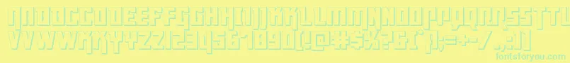 Dangerflight3D Font – Green Fonts on Yellow Background