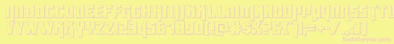 Dangerflight3D Font – Pink Fonts on Yellow Background