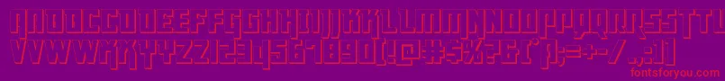 Dangerflight3D-Schriftart – Rote Schriften auf violettem Hintergrund