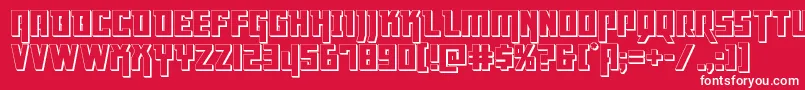 Dangerflight3D-Schriftart – Weiße Schriften auf rotem Hintergrund