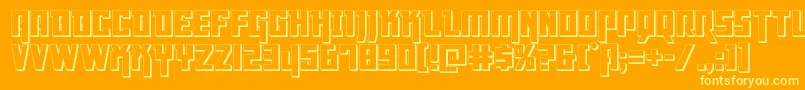 Dangerflight3D-fontti – keltaiset fontit oranssilla taustalla
