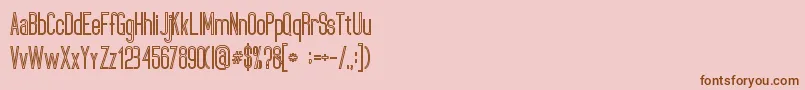 UltimatumBoldLine-Schriftart – Braune Schriften auf rosa Hintergrund