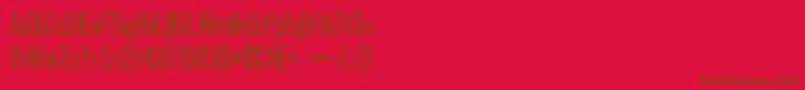 UltimatumBoldLine-Schriftart – Braune Schriften auf rotem Hintergrund