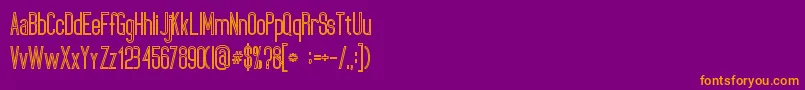 UltimatumBoldLine-Schriftart – Orangefarbene Schriften auf violettem Hintergrund