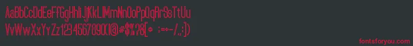 フォントUltimatumBoldLine – 黒い背景に赤い文字