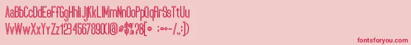 フォントUltimatumBoldLine – ピンクの背景に赤い文字