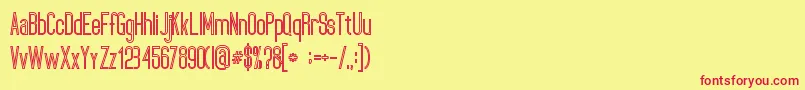 UltimatumBoldLine Font – Red Fonts on Yellow Background