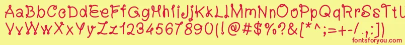 Xperiencepasta Font – Red Fonts on Yellow Background