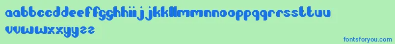 LittleAtom Font – Blue Fonts on Green Background