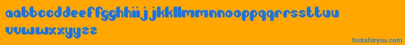 LittleAtom Font – Blue Fonts on Orange Background