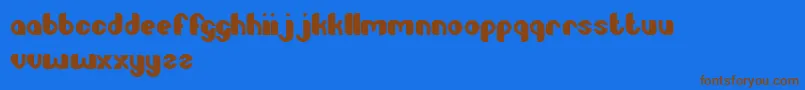 LittleAtom Font – Brown Fonts on Blue Background