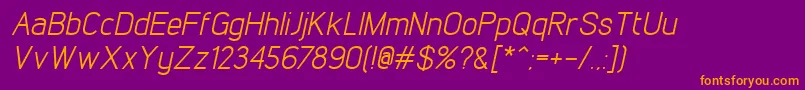 LintelItalic Font – Orange Fonts on Purple Background