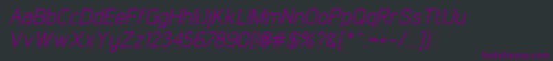フォントLintelItalic – 黒い背景に紫のフォント