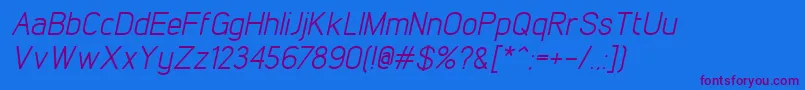 Fonte LintelItalic – fontes roxas em um fundo azul