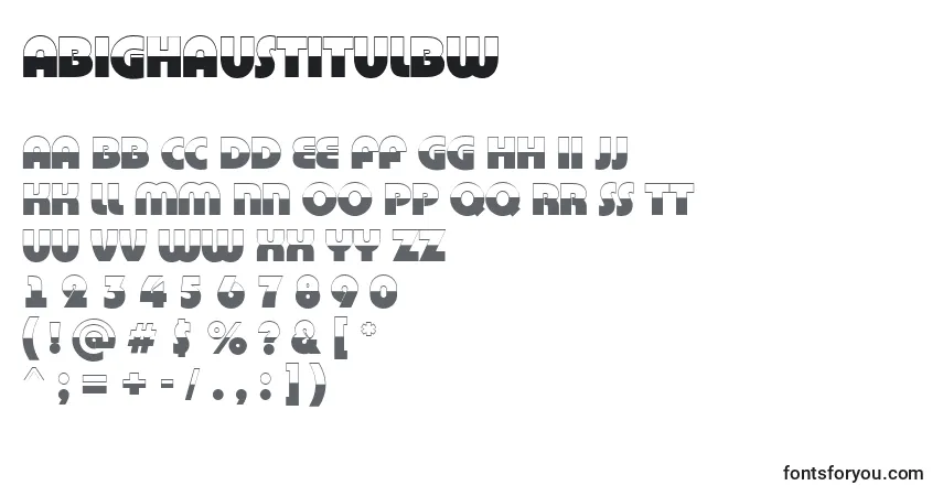 Czcionka ABighaustitulbw – alfabet, cyfry, specjalne znaki