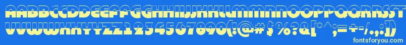 ABighaustitulbw Font – Yellow Fonts on Blue Background