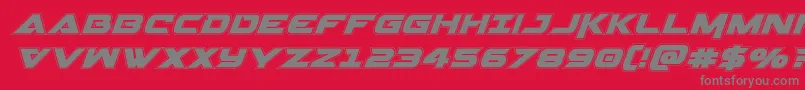 Gemina2acadital-Schriftart – Graue Schriften auf rotem Hintergrund