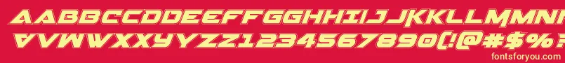 フォントGemina2acadital – 黄色の文字、赤い背景