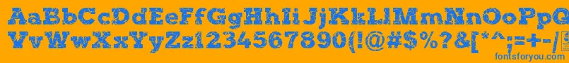 TyposterRockOnDemo Font – Blue Fonts on Orange Background