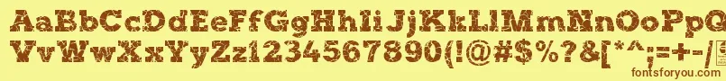 TyposterRockOnDemo Font – Brown Fonts on Yellow Background