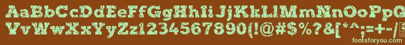 Шрифт TyposterRockOnDemo – зелёные шрифты на коричневом фоне
