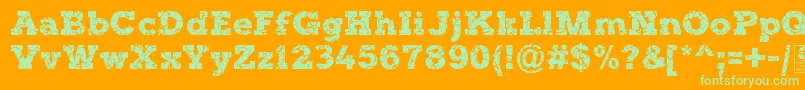 TyposterRockOnDemo Font – Green Fonts on Orange Background