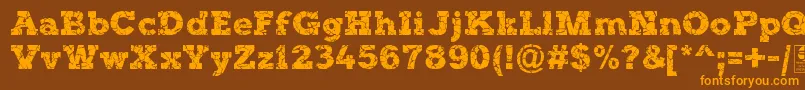 TyposterRockOnDemo Font – Orange Fonts on Brown Background