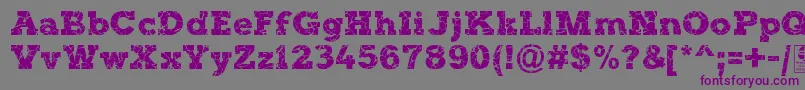 フォントTyposterRockOnDemo – 紫色のフォント、灰色の背景