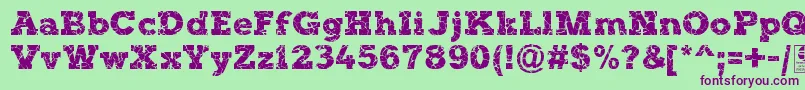 TyposterRockOnDemo Font – Purple Fonts on Green Background