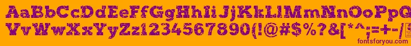 TyposterRockOnDemo-Schriftart – Violette Schriften auf orangefarbenem Hintergrund