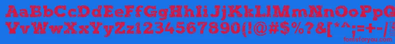 TyposterRockOnDemo Font – Red Fonts on Blue Background