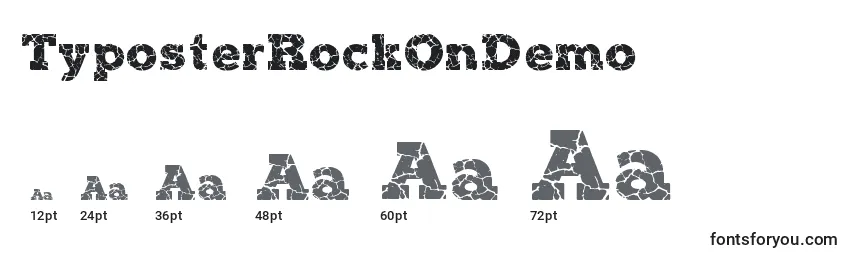 TyposterRockOnDemo Font Sizes