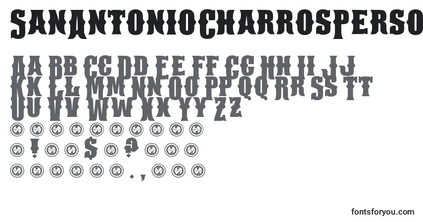 Fuente SanAntonioCharrosPersonalUseOnly - alfabeto, números, caracteres especiales