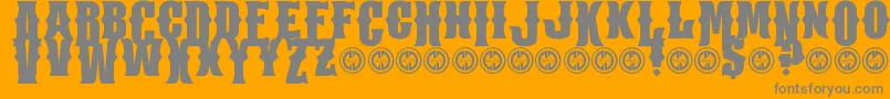 SanAntonioCharrosPersonalUseOnly-Schriftart – Graue Schriften auf orangefarbenem Hintergrund