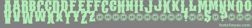 Шрифт SanAntonioCharrosPersonalUseOnly – зелёные шрифты на сером фоне